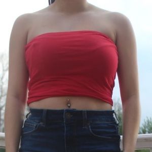 Red tube top